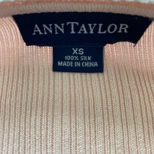 Ann Taylor 100% Silk Cardigan in Light Pink